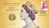 (2018) Монета Австралия 2018 год 1 доллар "Елизавета II. 65 лет коронации"  Бронза  Буклет с маркой