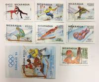 Набор из 7 марок + 1 блока, Никарагуа, Гашёные, III Θ (сост. на фото) 