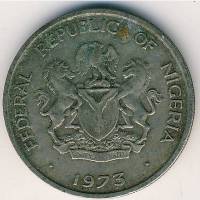(№1973km10.1) Монета Нигерия 1973 год 10 Kobo