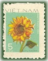 (1978-012) Марка Вьетнам "Подсолнечник однолетний"  голубая  Садовые цветы III Θ