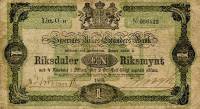 (,) Банкнота Швеция 1866 год 1 крон    UNC