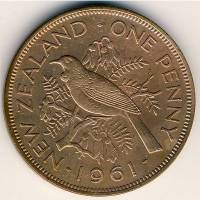 (,) Монета Новая Зеландия 1956 год 1 пенни ""  Бронза  UNC