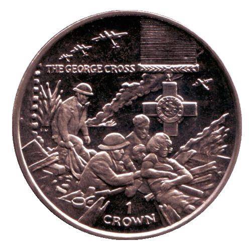 (2004) Монета Остров Мэн 2004 год 1 крона &quot;Георгиевский крест&quot;  Медь-Никель  UNC