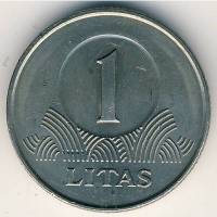 () Монета Литва 1998 год 1  ""   Медь-Никель  UNC
