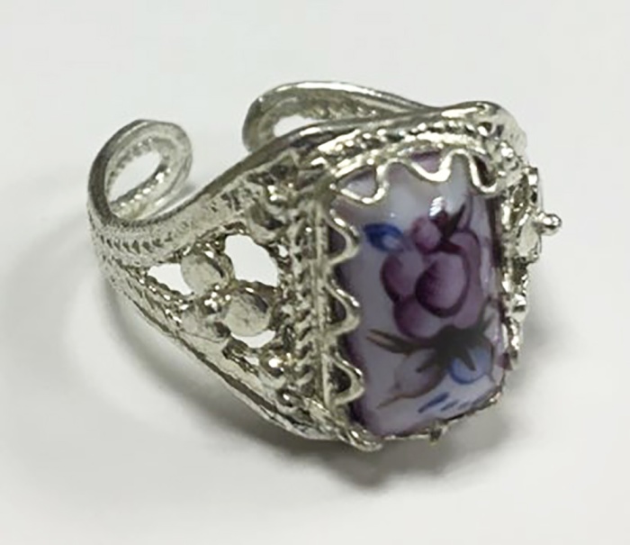 Перстень "Финифть", серебрение (сост. на фото)