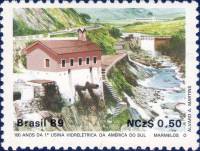 (№1989-2317) Марка Бразилия 1989 год "Hidroeletric Marmelos Века", Гашеная
