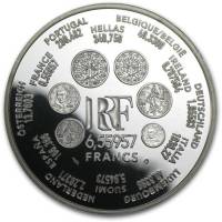 (№2001km1265.2) Монета Франция 2001 год 6.55957 Francs (В прошлом году французский Франк)