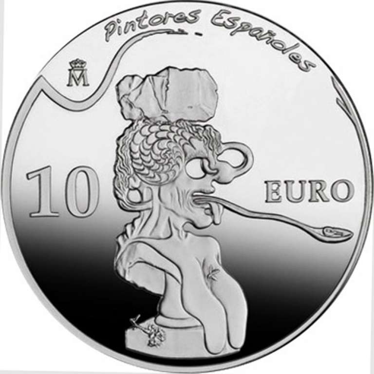 (2009) Монета Испания 2009 год 10 евро &quot;Сальвадор Дали&quot;  Серебро Ag 925  PROOF