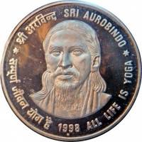 (№1998km266) Монета Индия 1998 год 50 Rupees (Шри Ауробиндо)