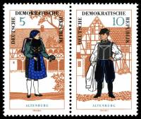 (1966-062) Лист (2 м) Германия (ГДР) "Альтенбург"    Национальные костюмы II Θ