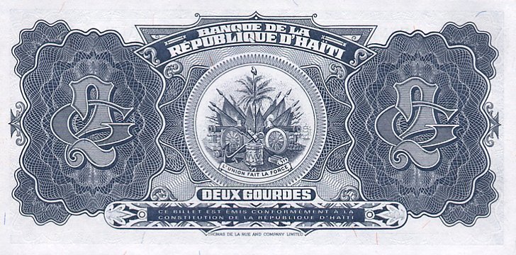  Банкнота Гаити 1992 год 2     UNC