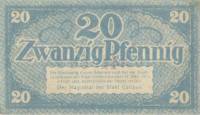 (№2017) Банкнота Германия (Без даты) 20 Pfennig"
