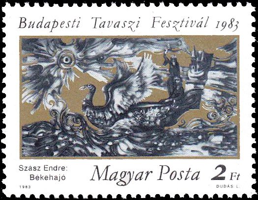 (1983-002) Марка Венгрия "Аллегория"    Фестиваль весны, Будапешт II &Theta;