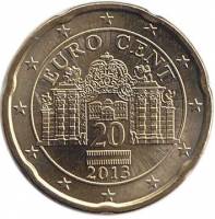 (2014) Монета Австрия 2014 год 20 центов  2. Новая карта ЕС Северное золото  UNC