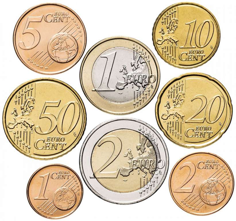 (2014, 8 монет) Набор монет Евро Латвия 2014 год    UNC