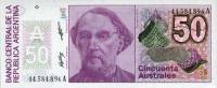 (1988) Банкнота Аргентина 1988 год 50 аустралей "Бартоломе Митре"   UNC