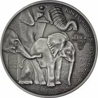 (№2013) Монета Габон 2013 год 2,000 CFA Francs (Слонятами)