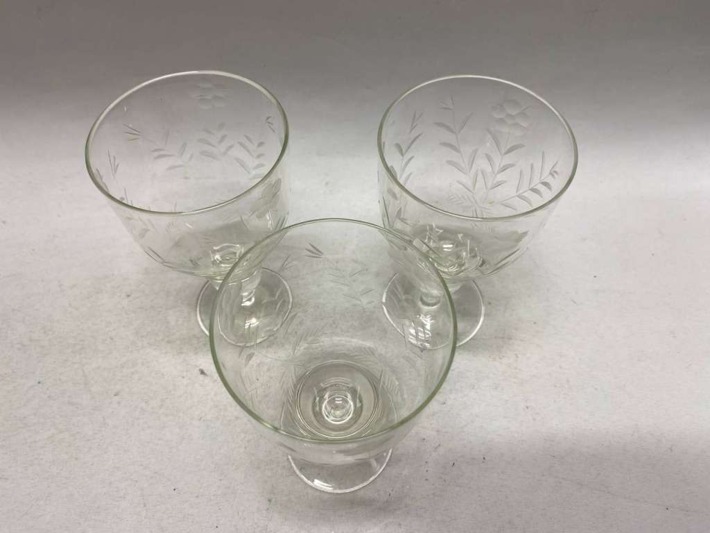 Бокалы хрусталь с алмазной гравировкой СССР