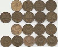 1940-57, 3 коп, 9 шт Набор монет СССР 1940 46 49 52-57   VF