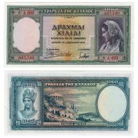 Банкнота Греция 1939 год 1 000 драхм Женщина   UNC