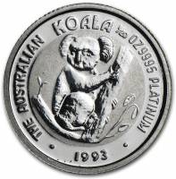 (,) Монета Австралия 1993 год 5 долларов   Биметалл (Платина - Золото)  UNC