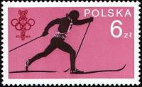(1979-013) Марка Польша "Лыжные гонки"    50 лет Олимпийскому Комитету Польши II Θ