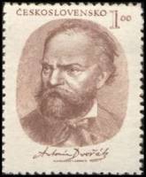 (1951-023) Марка Чехословакия "А. Дворжак (Красно-коричневая)"    Международный музыкальный фестивал
