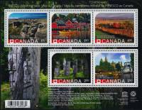 (№2014-190) Блок марок Канада 2014 год "Блок из 5 сайтов", Гашеный