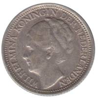 Монета Нидерланды 1938 год 10 центов, XF