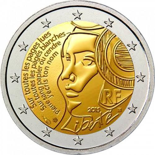 (014) Монета Франция 2015 год 2 евро &quot;Фестиваль Федерации&quot;  Биметалл  UNC