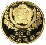 () Монета Южная Корея 1970 год 1000 вон ""  Биметалл (Платина - Золото)  PROOF