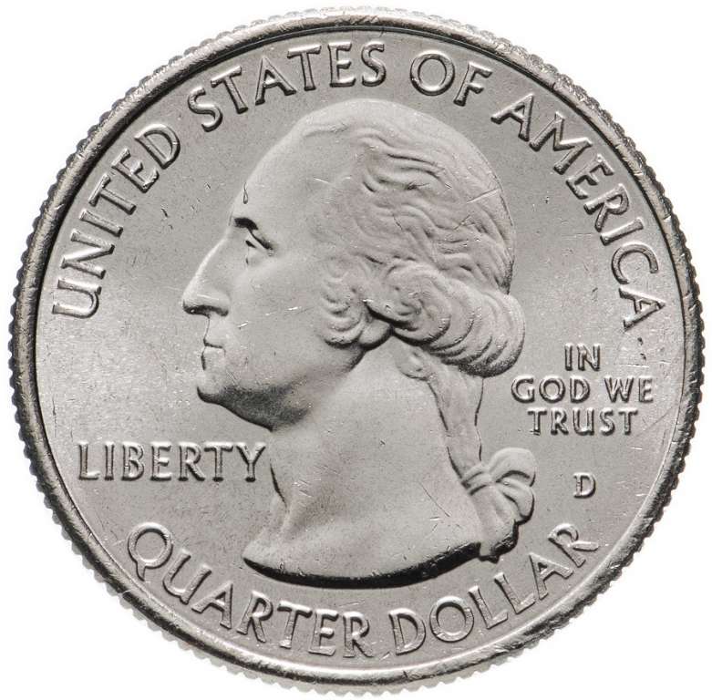 (014d) Монета США 2001 год 25 центов &quot;Вермонт&quot;  Медь-Никель  UNC