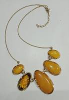 Колье янтарь серебро 925 проба на цепочке ручная работа (сост. на фото)