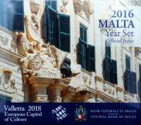 (2016, 8 монет) Набор монет Мальта 2016 год "Валлетта - Европейская культурная столица"  Буклет