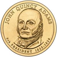 (06p) Монета США 2008 год 1 доллар "Джон Куинси Адамс" 2008 год Латунь  UNC