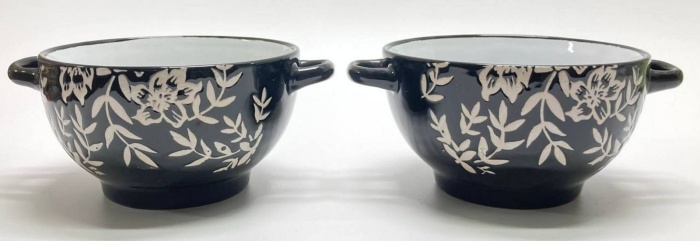 Супница бульонница с ручками, керамика, 2 шт