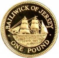 (№1993km88b) Монета Джерси 1993 год 1 Pound (Близнецы 1864)