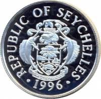 () Монета Сейшельские острова 1996 год 25  ""   Биметалл (Серебро - Ниобиум)  UNC