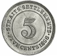 (№1871km10) Монета Стрейтс Сетлментс 1871 год 5 Cents