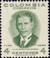 (№1949-541) Марка Колумбия 1949 год "Хулио Гаравито Армеро 18651920", Гашеная