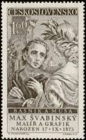 (1958-035) Марка Чехословакия "М. Швабинский"    85 лет со дня рождения М. Швабинского II Θ