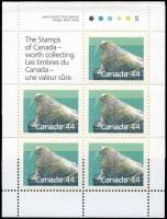 (№1989-125) Лист марок Канада 1989 год "Морж Odobenus rosmarus", Гашеный