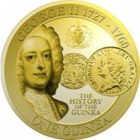 (№2013) Монета Тристан да Кунья 2013 год 1 Guinea (History of The Guinea, King George II (1727-1760)