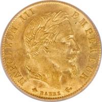 () Монета Франция 1862 год 5  ""   Биметалл (Платина - Золото)  AU