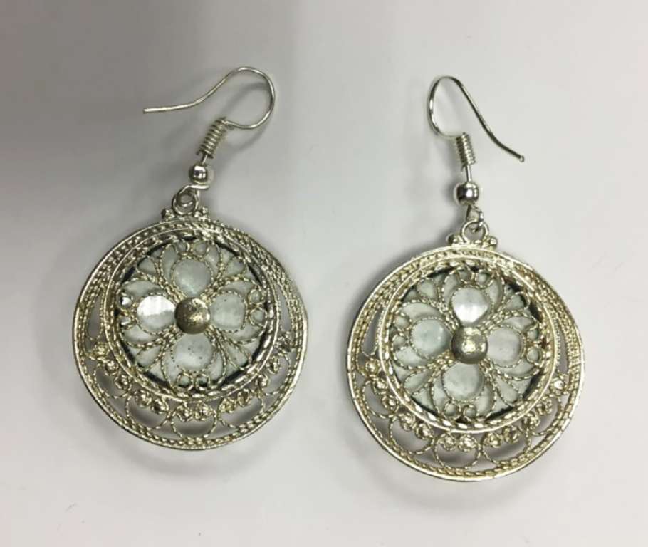 Серьги "Финифть", серебрение (сост. на фото)