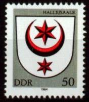 (1984-012) Марка Германия (ГДР) "Халле"    Герб города III O