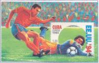 (№136) Блок марок Куба 1994 год "Сцены", Гашеный