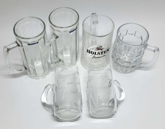 Набор пивных кружек, 6 шт., стекло (сост. на фото)