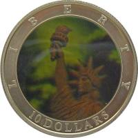 (2002) Монета Либерия 2002 год 10 долларов "Статуя Свободы"  Медь-Никель  PROOF