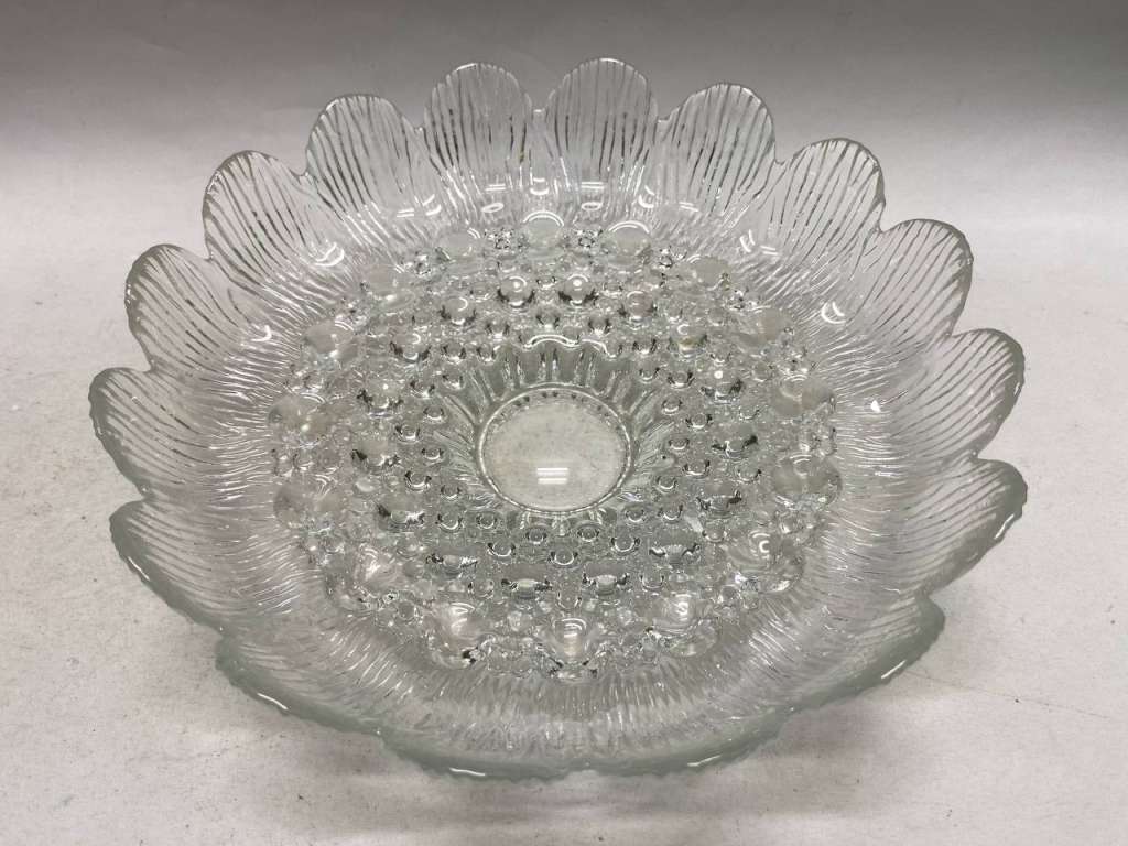 Фруктовница ваза с лепестками хрусталь 27 см